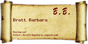 Brett Barbara névjegykártya